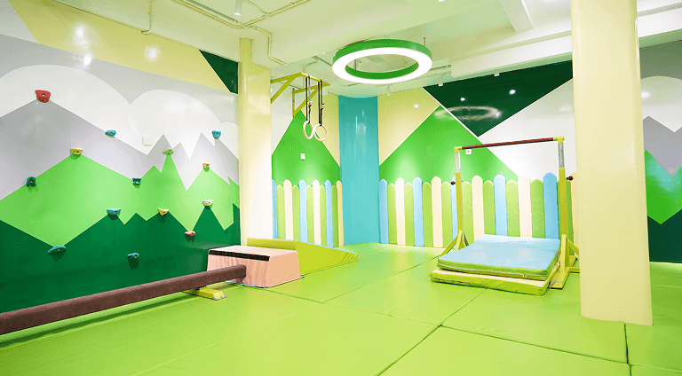 a room with a gymnastic equipment